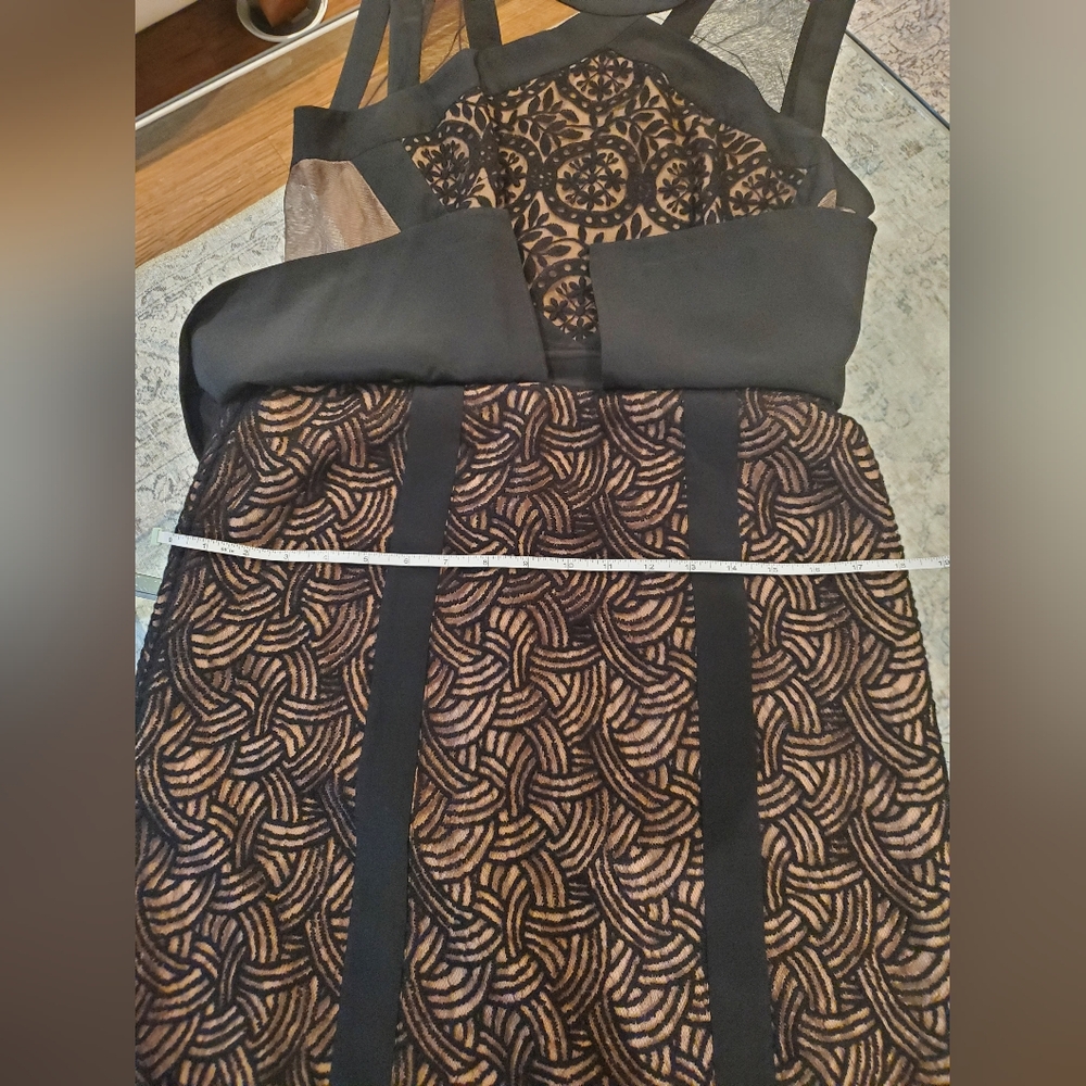 BCBGMaxAzria Elegant Black Sheer Lace Gown - Picture 8 of 11